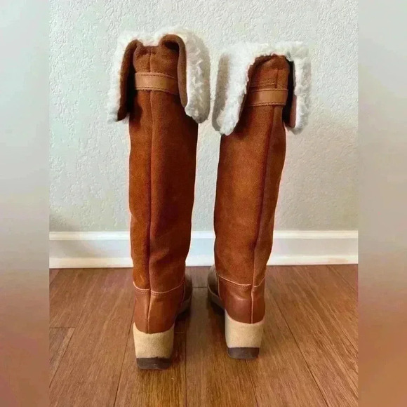Vintage Rosita Shearling Suede Leather High Wedge Boots Women’s Size 6.5 M - Picture 5 of 11